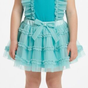 Girl 6-9 Baby Essentials Aqua Ruffled skirt 4236‎